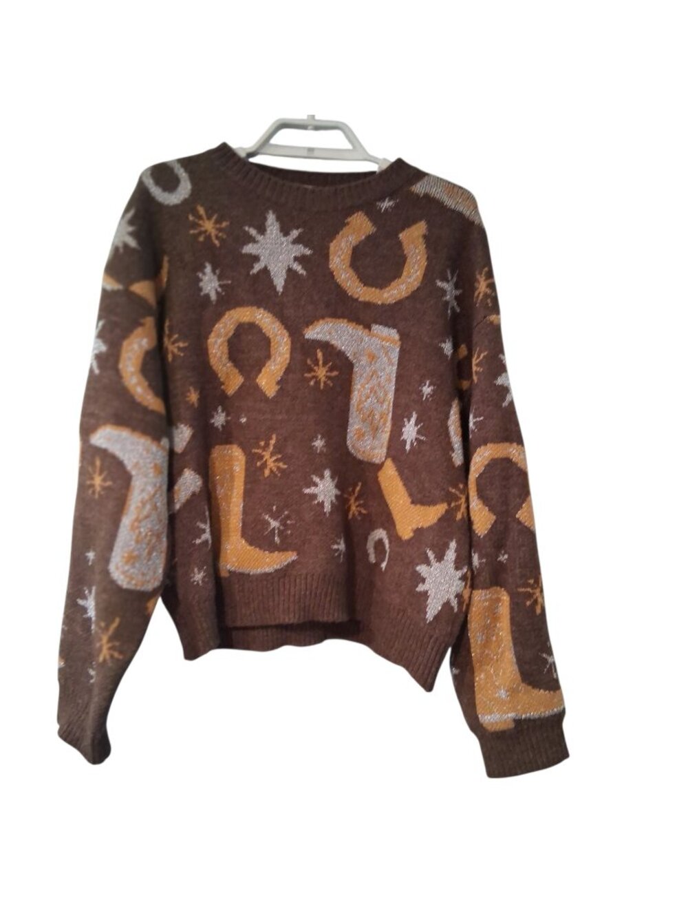 Sunday Up Sweater womens Small brown Cowboy Cowgirl western